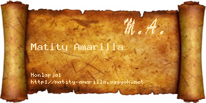Matity Amarilla névjegykártya